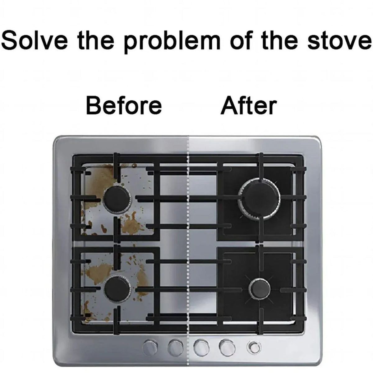 Gas Stove Burner Covers Reusable Hob Protectors Non Stick Liner Pad 4 Pcs - 4 PCS Silver