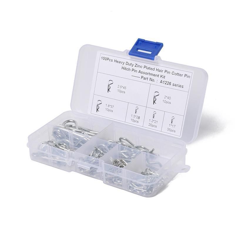 100Pcs Heavy-Duty Zinc-Plated R Clips Pin Tractor Hitch Assortment — product photo 2