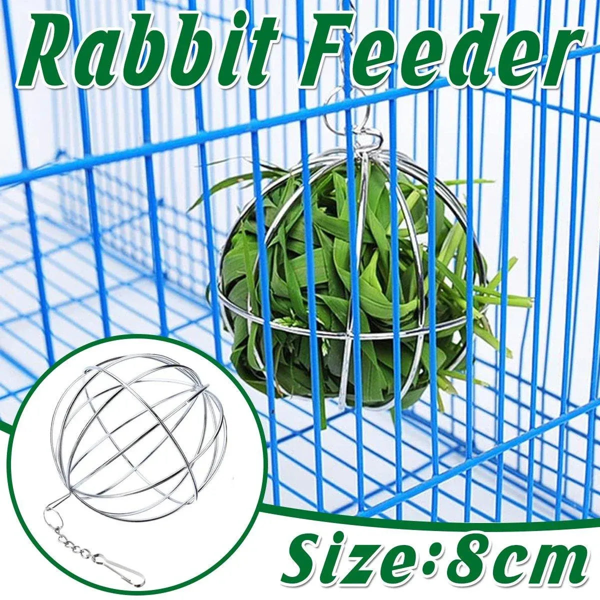Hanging Stainless-Steel Small-Pet Hay Feeder Ball - 8 cm