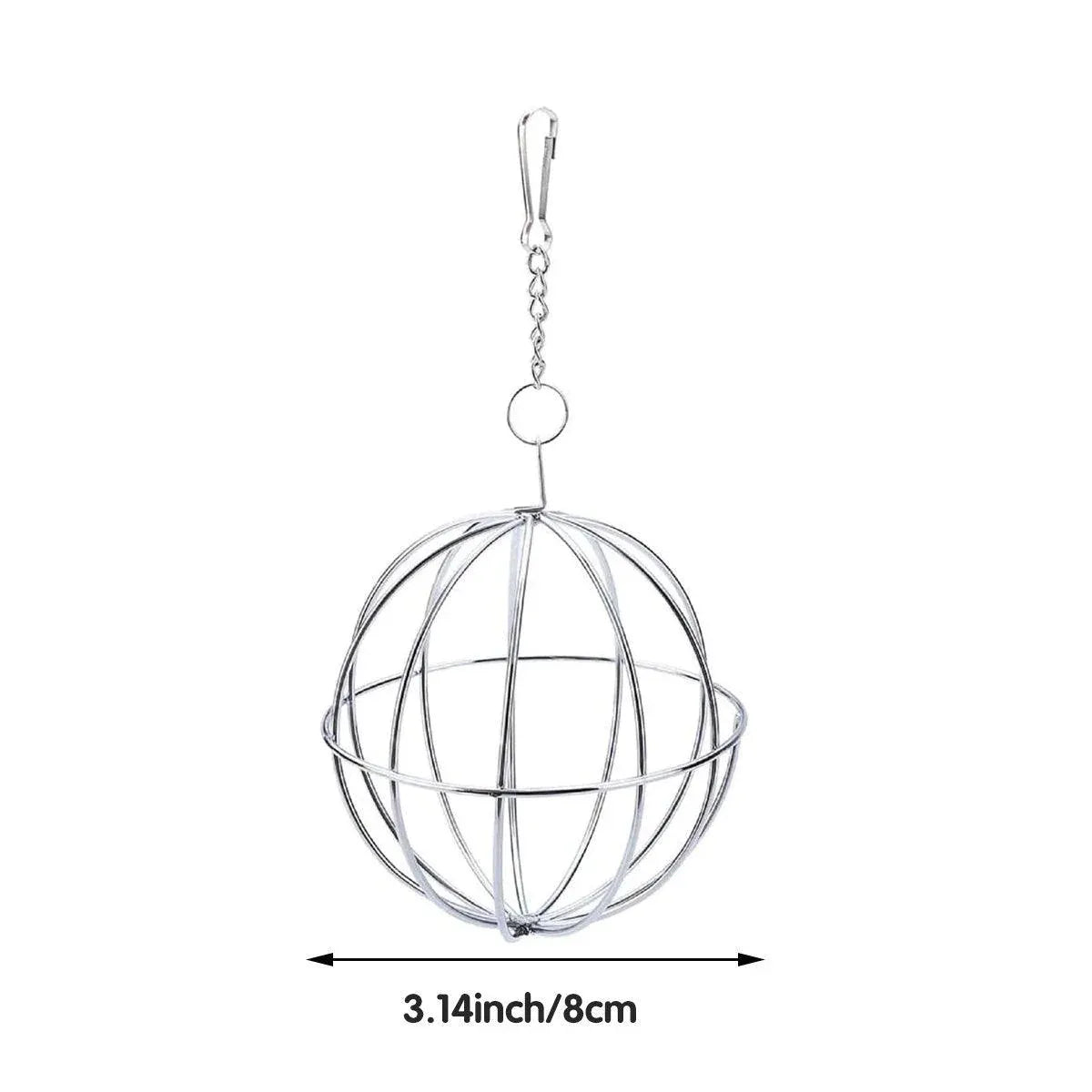 Hanging Stainless-Steel Small-Pet Hay Feeder Ball - 8 cm