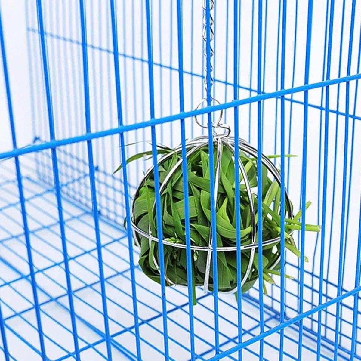 Hanging Stainless-Steel Small-Pet Hay Feeder Ball - 8 cm