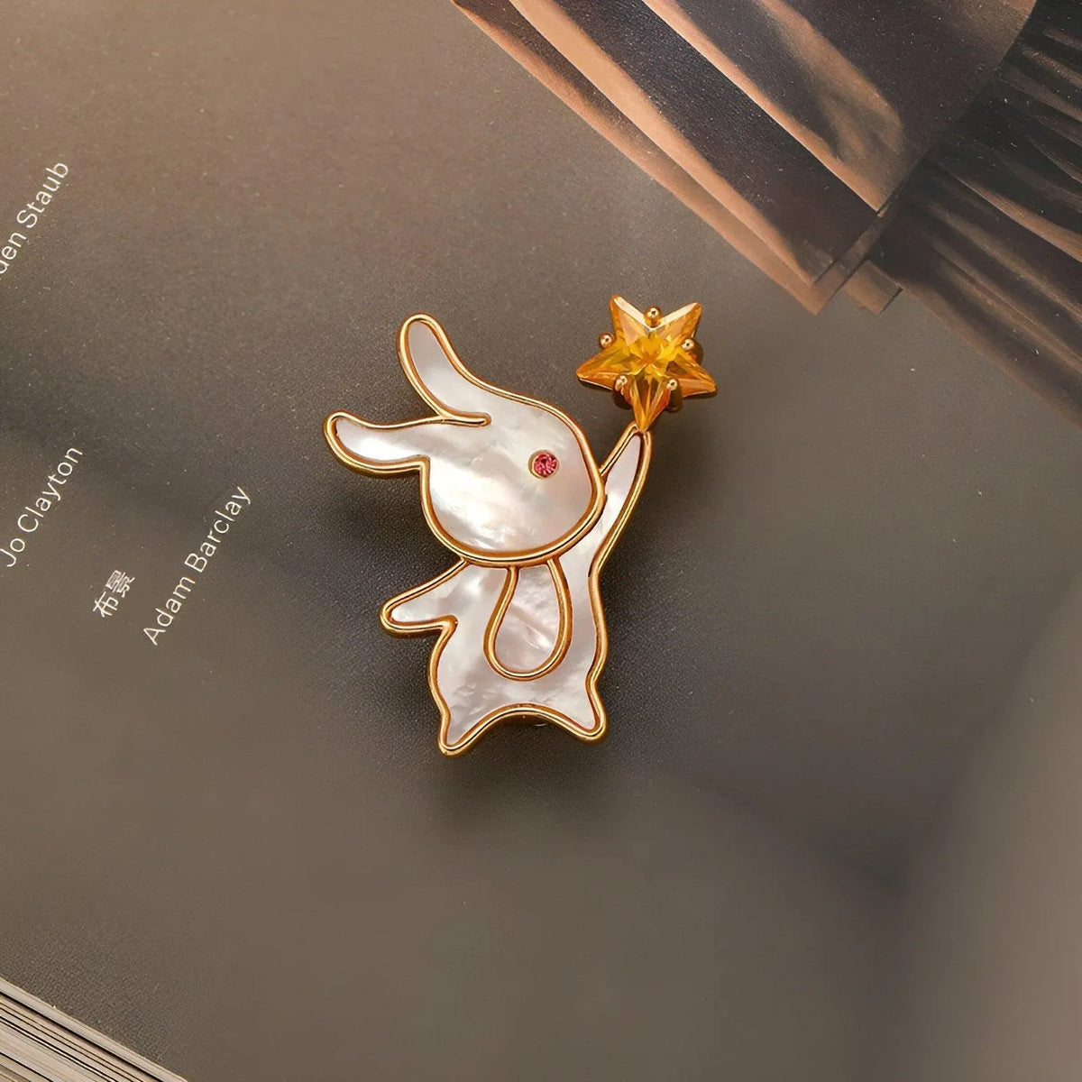 Fashion Unique Shell Rabbit Brooch for Women Versatile Star Accessory Jewelry