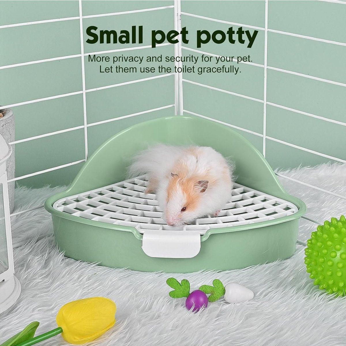 Small Animal Rabbit Toilet & Litter Tray - Yellow