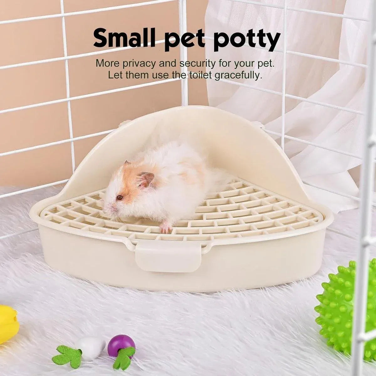 Small Animal Rabbit Toilet & Litter Tray - Yellow