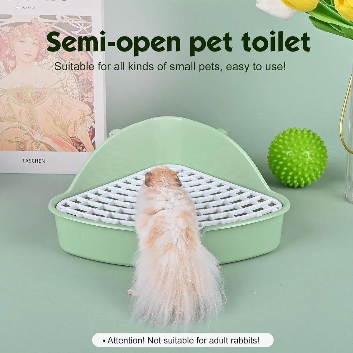 Small Animal Rabbit Toilet & Litter Tray - Yellow