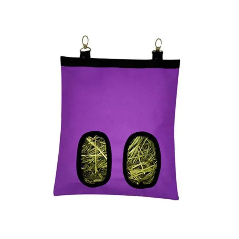 Hanging Hay Feeder Bag for Rabbits & Guinea Pigs - Purple