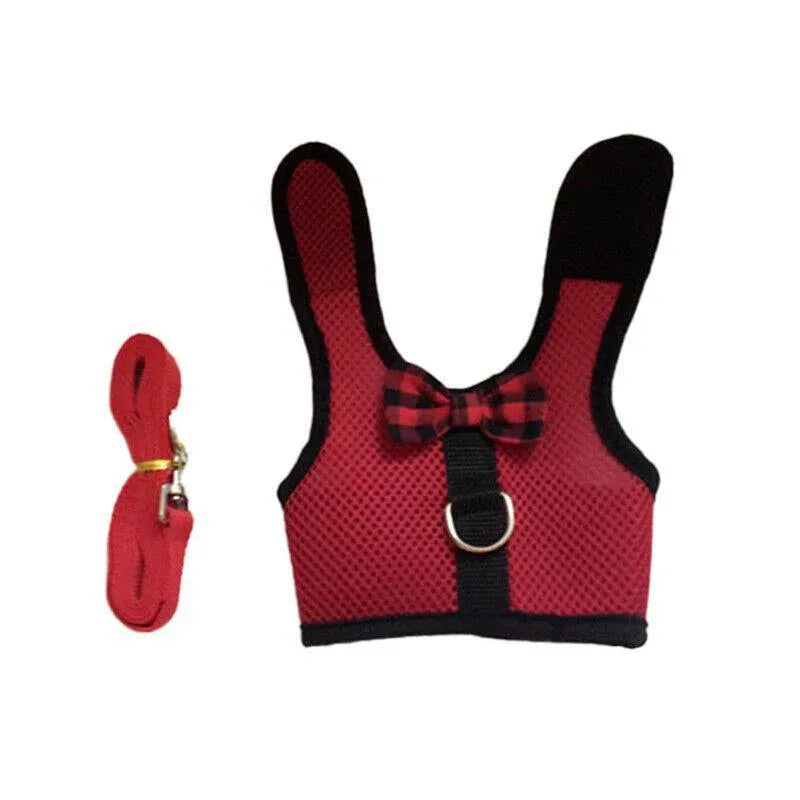 Mesh Small Animal Harness & Lead - Small, Red