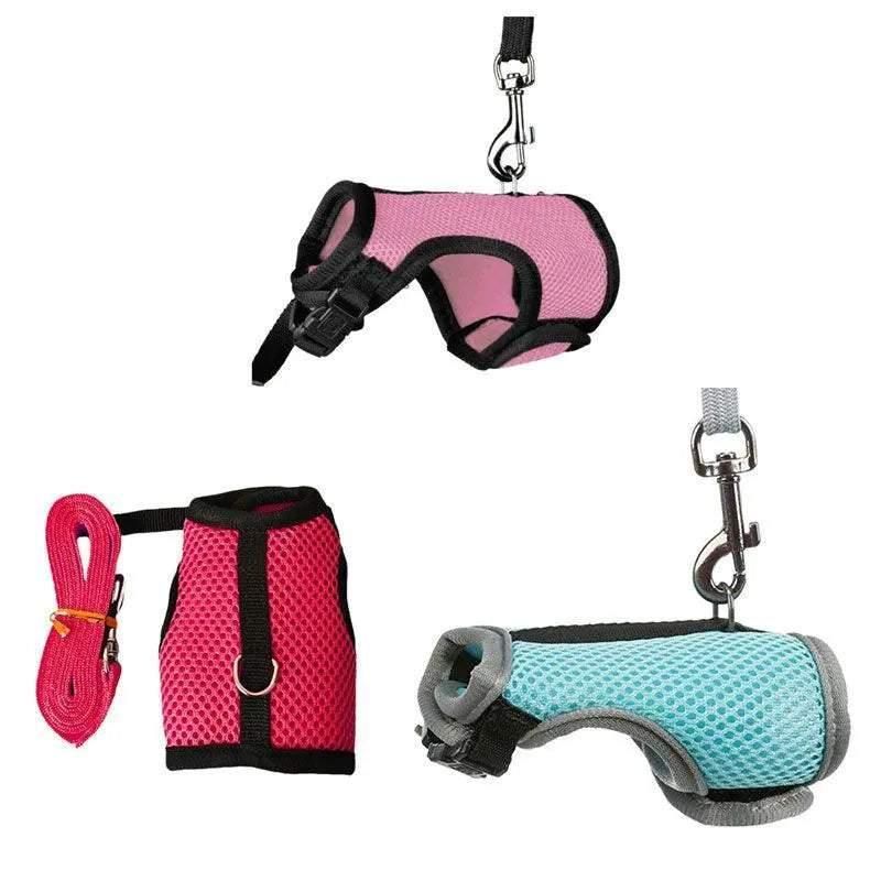 Mesh Small Animal Harness & Lead - Medium, Rose Red