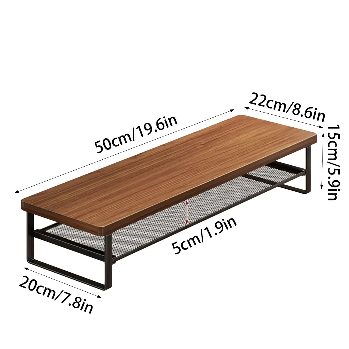 Monitor Stand Riser Desktop Shelf Organizer with Storage Mesh for PC Laptop — product photo 3