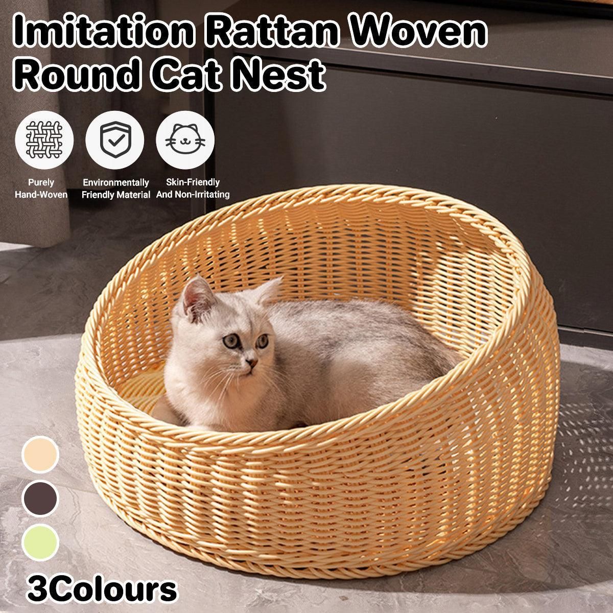 Handwoven Rattan Cat Nest - Green - product photo 2 of 14