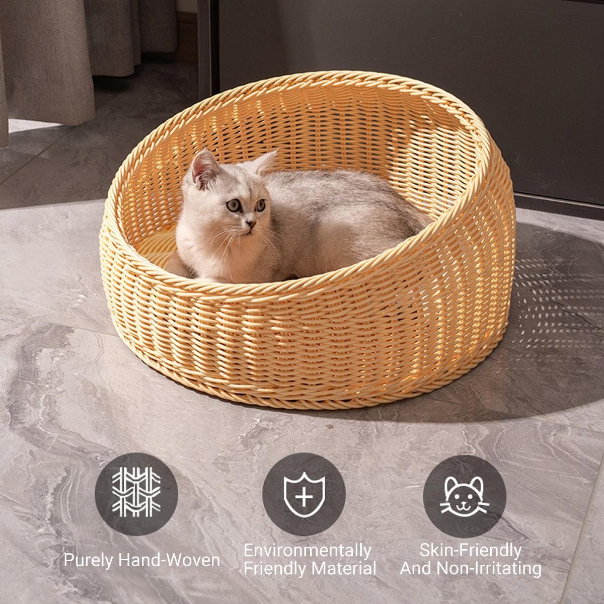 Handwoven Rattan Cat Nest - Green - product photo 4 of 14