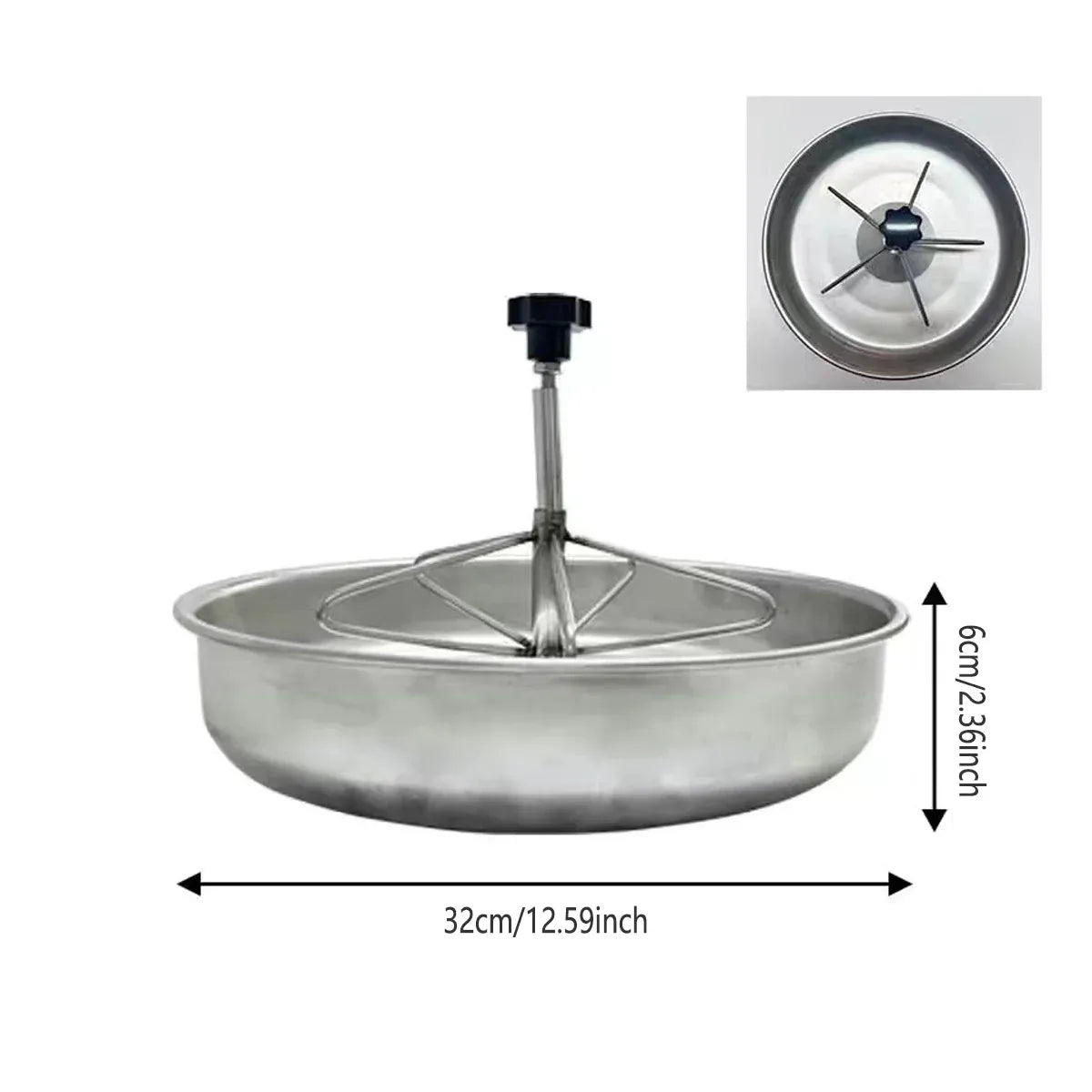 Stainless Steel Piglet Feeding Trough with Five Positions - 32 cm