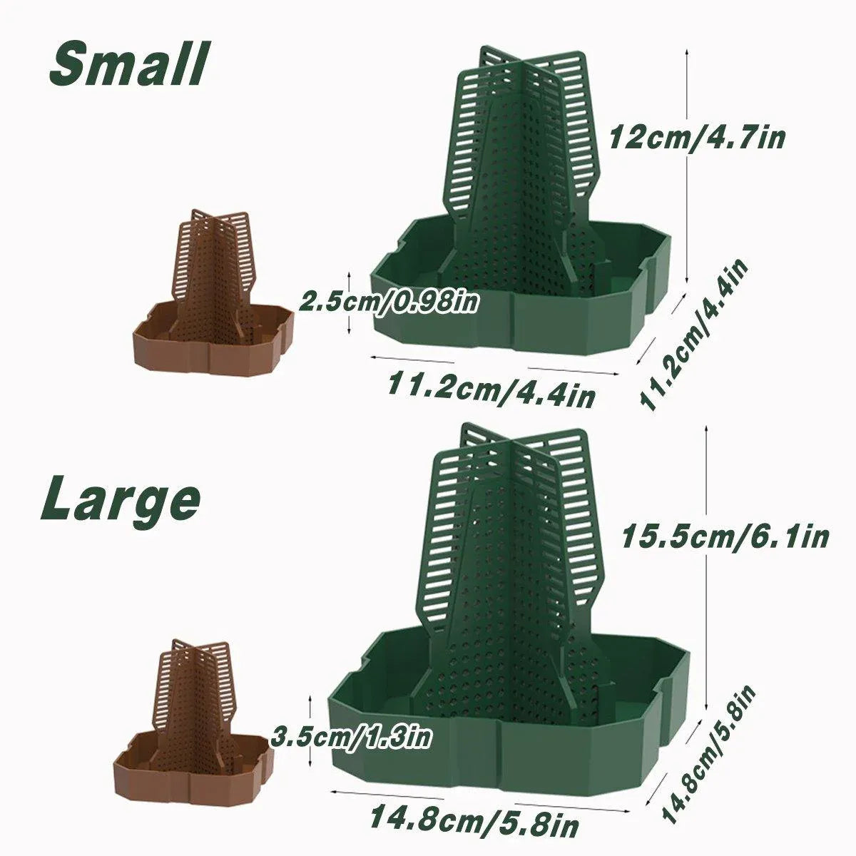 Raised ABS Reptile Live-Feed Bowl - Green, Small