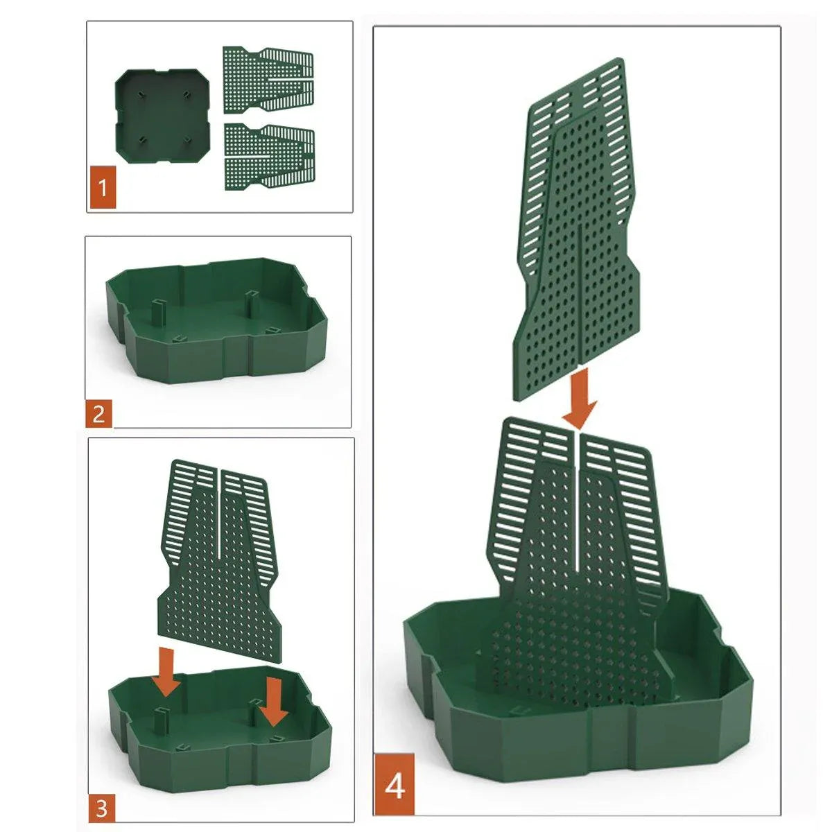 Raised ABS Reptile Live-Feed Bowl - Green, Small