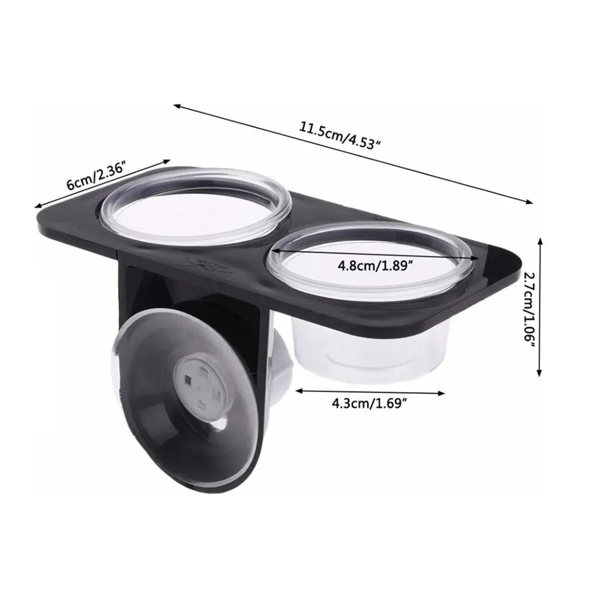 Dual Reptile Food & Water Cups - Suction Mount