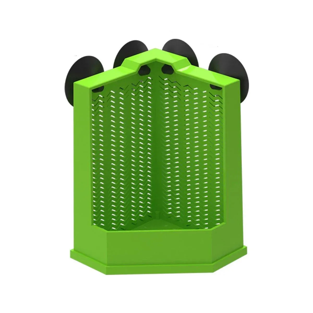 Reptile Insect Feeding Dish with Suction Cups - Large, Green, 16 × 10.5 × 3.5 cm
