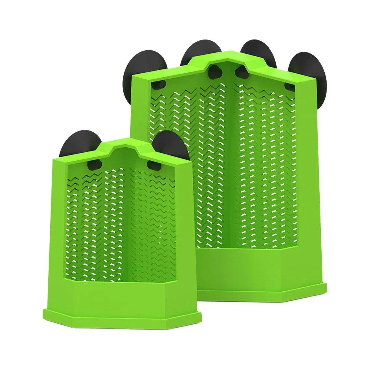 Reptile Insect Feeding Dish with Suction Cups - Large, Green, 16 × 10.5 × 3.5 cm