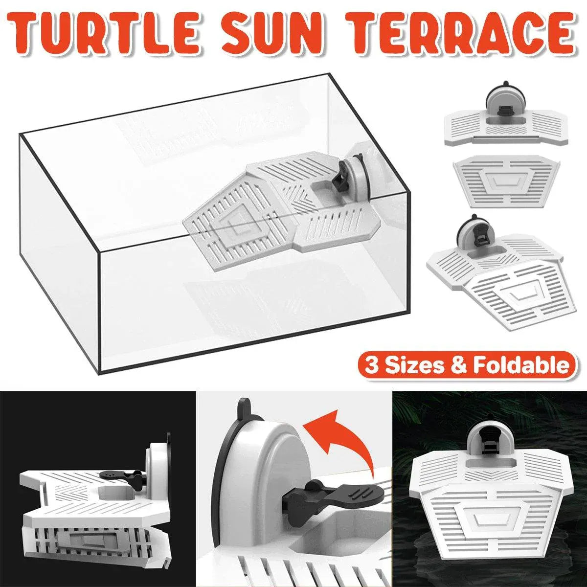 Suction Cup Turtle Basking Ramp Platform - White, Small