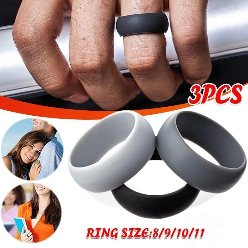Silicone Rubber Ring Bands 3Pcs - 11