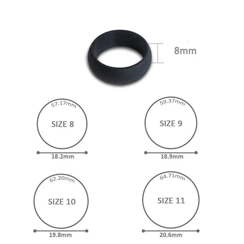Silicone Rubber Ring Bands 3Pcs - 9