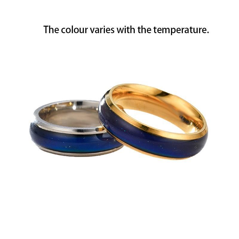 Mood Colour Changing Temperature Ring for Emotional Expression US Size 12 - Colourful