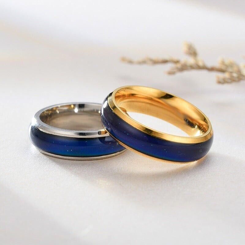 Mood Colour Changing Ring Temperature Sensitive Stainless Steel US Size 6 - Colourful