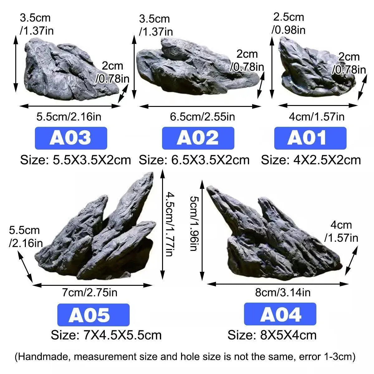 Aquarium Resin Dragon Stone Rock Decorative Ornaments Fish Tank Landscape - Dragon Valley 4#（7PCS） - product photo 4 of 13