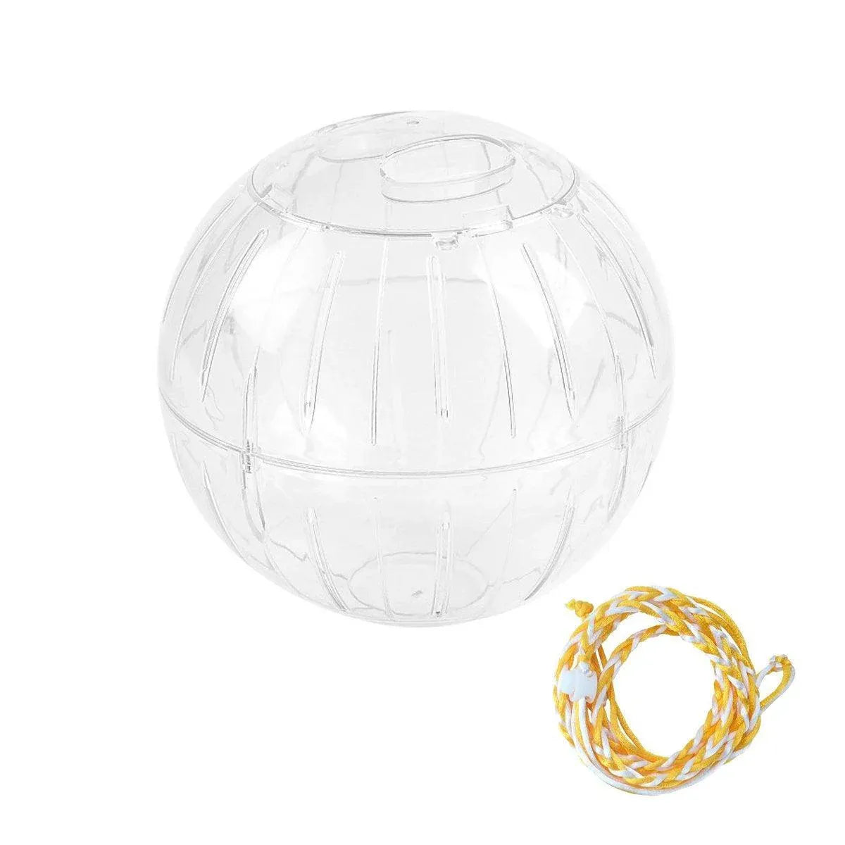 Plastic Small-Animal Exercise Ball with Leash - 18 cm