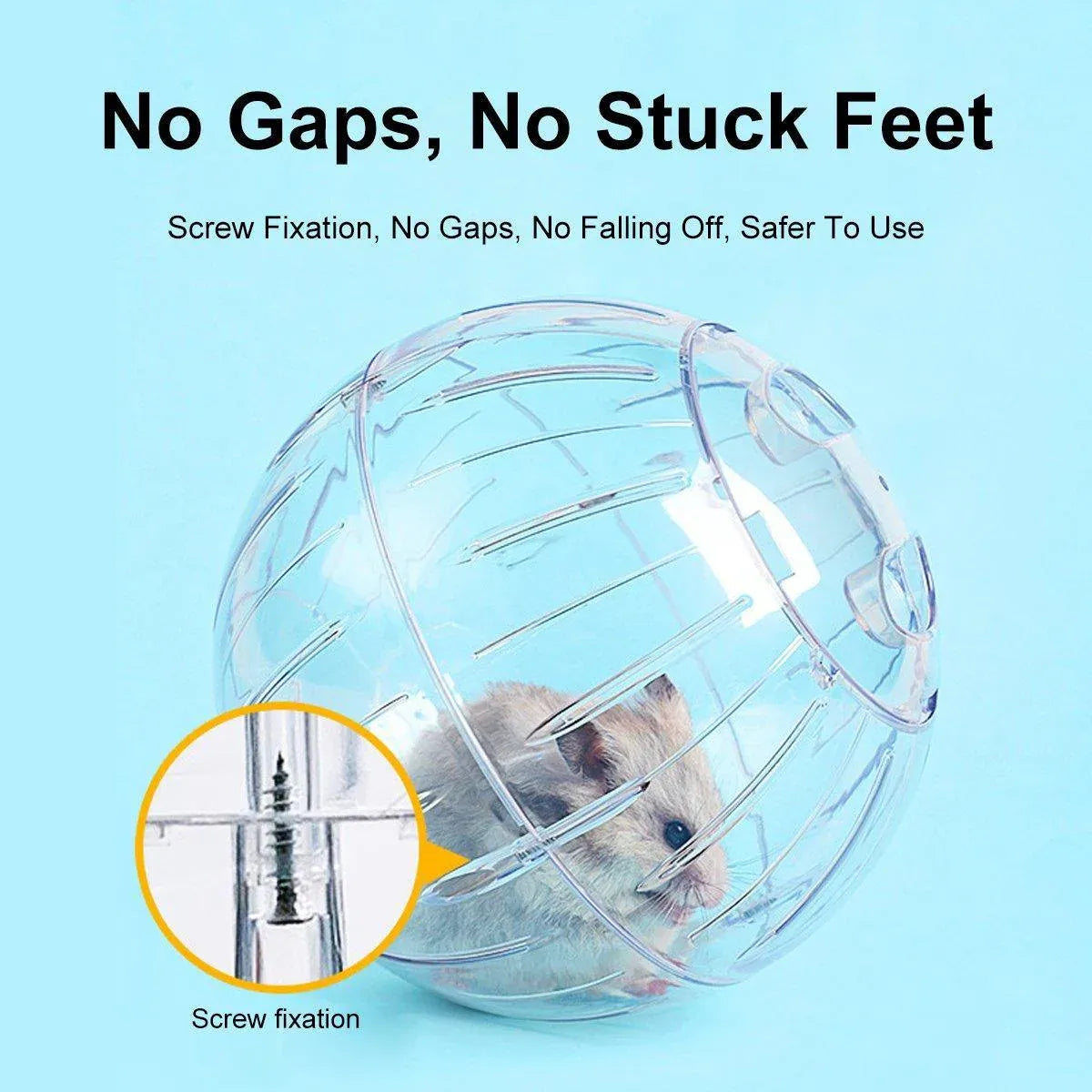 Plastic Small-Animal Exercise Ball with Leash - 18 cm