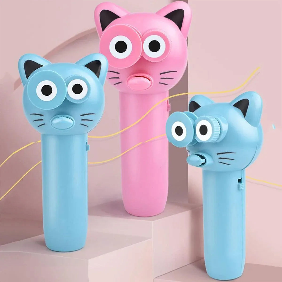 Battery-Powered Cat Rope Launcher Toy - Pink