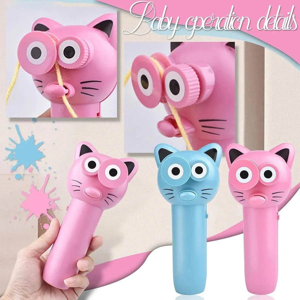 Battery-Powered Cat Rope Launcher Toy - Pink