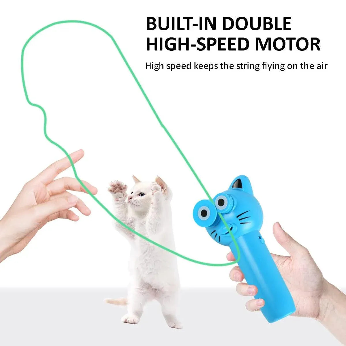 Battery-Powered Cat Rope Launcher Toy - Pink