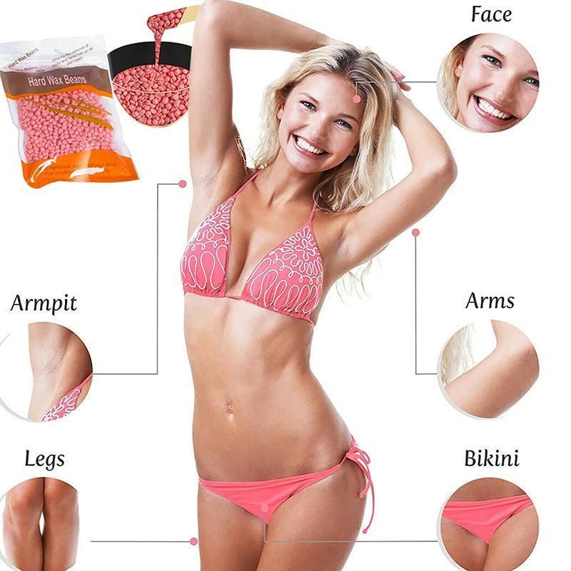 300G Hard Wax Bean No Strip No Pain Hot Film Body Waxing Hair Removal Depilatory - Rose — product photo 10