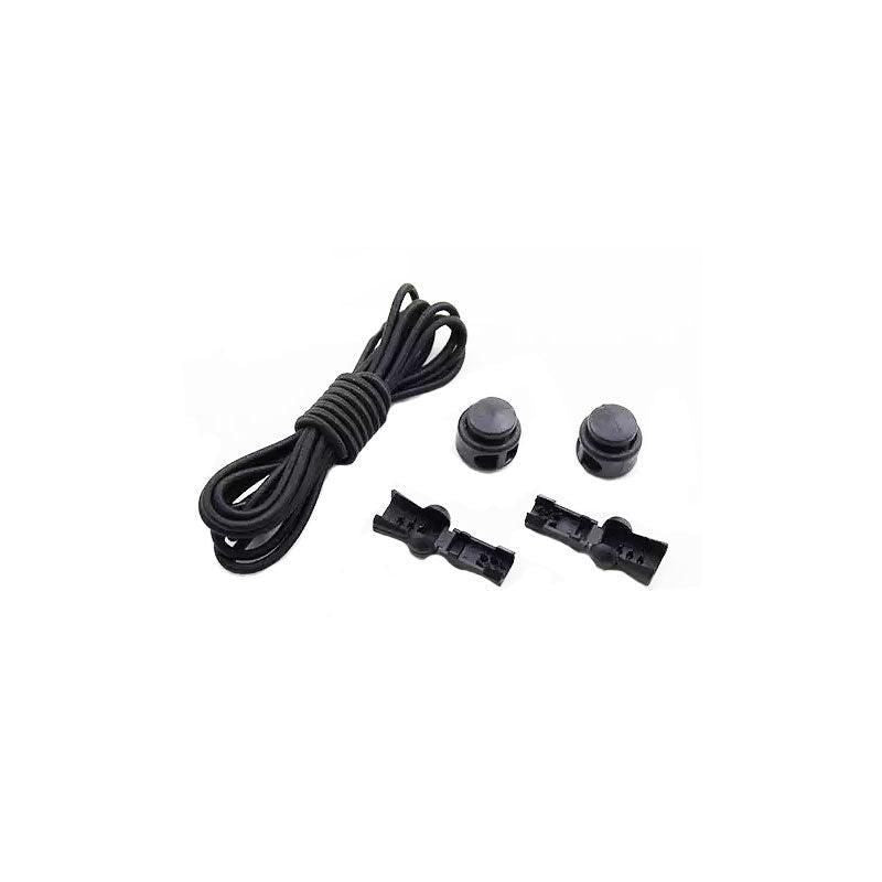 No Tie Elastic Shoelaces with Toggle Locks for Sneakers Running Walking Shoes - Black