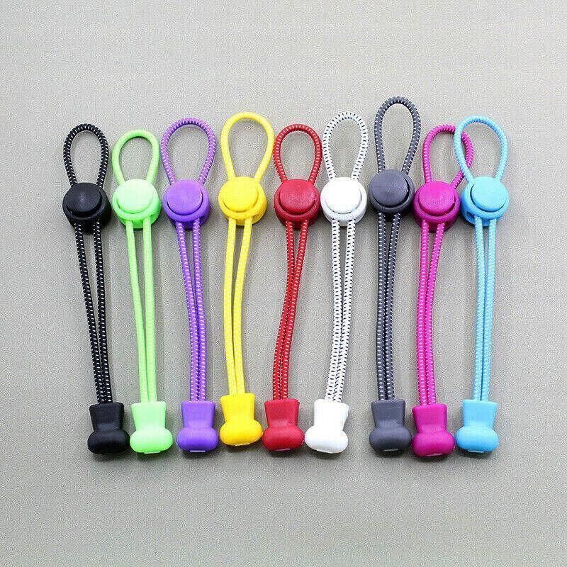 No Tie Elastic Shoelaces with Toggle Locks for Sneakers Running Walking Shoes - Black