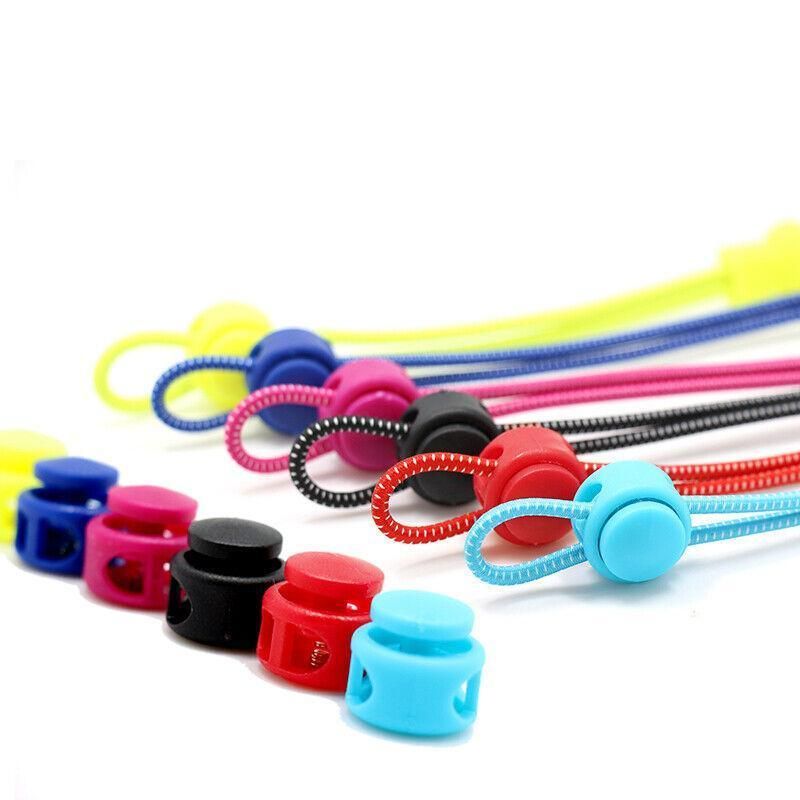 No Tie Elastic Shoelaces with Toggle Locks for Sneakers Running Walking Shoes - Black