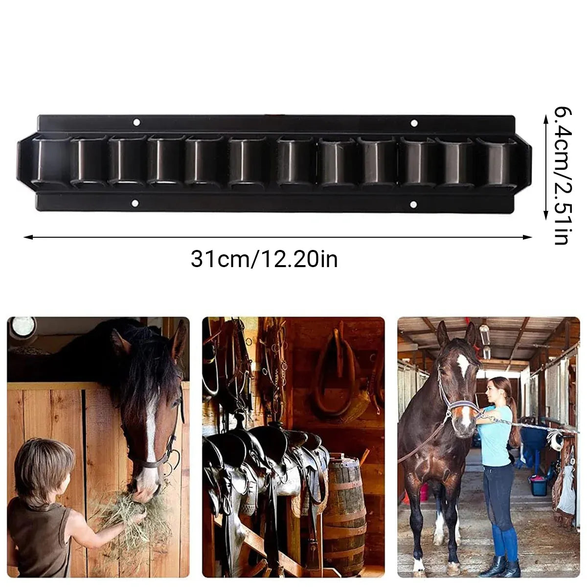 Wall-Mounted Horse Whip & Tack Storage Rack