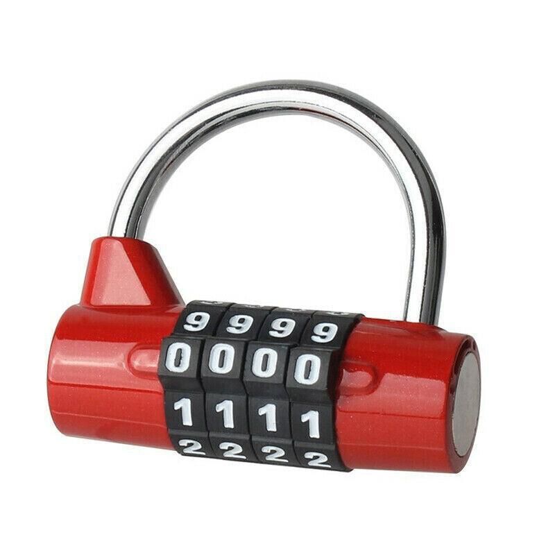 4 Digit Combination Padlock Wide Shackle Password Lock for Locker or Luggage - Blue — product photo 3