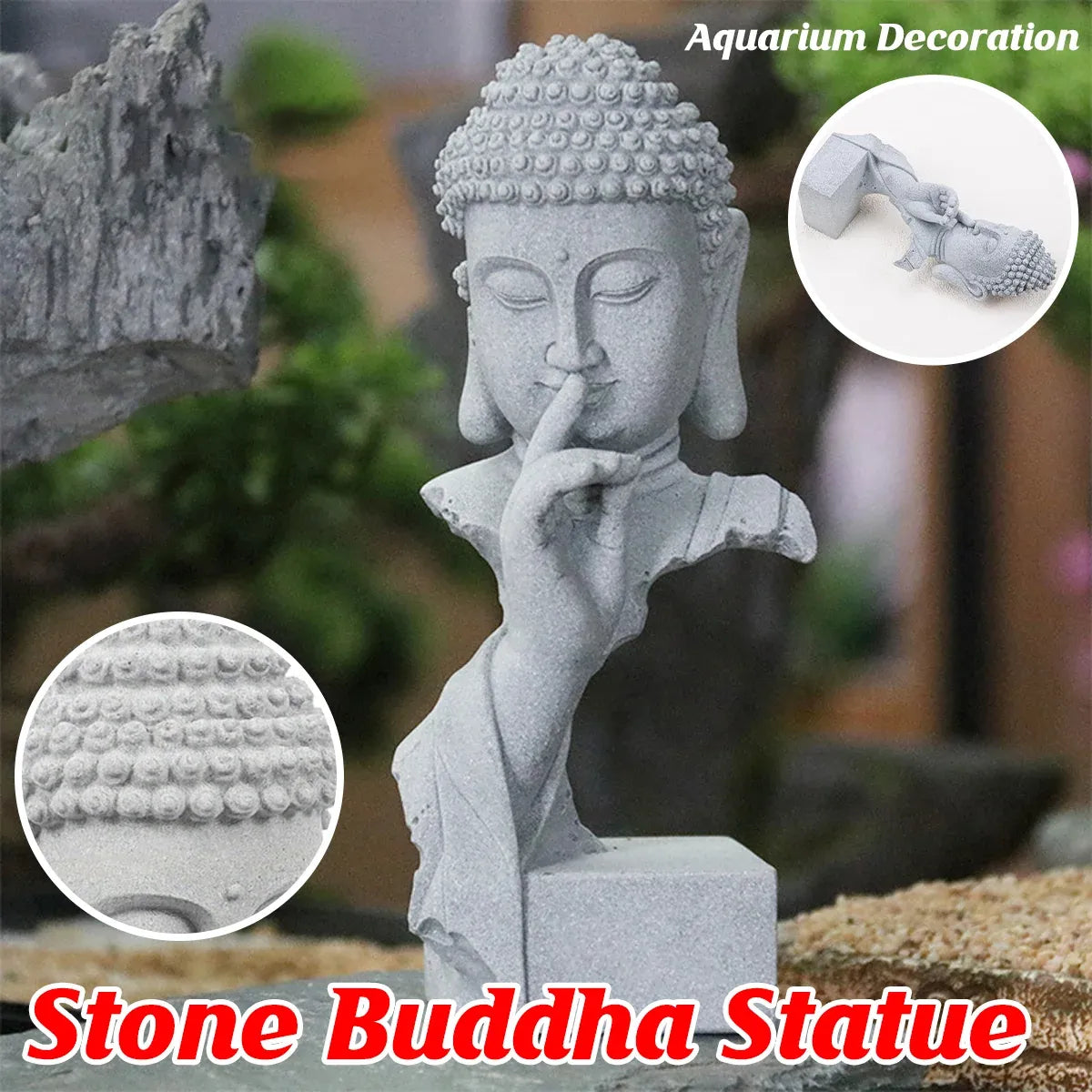 Sakyamuni Buddha Stone-Powder Ornament & Plant Holder - product image 1 of 13