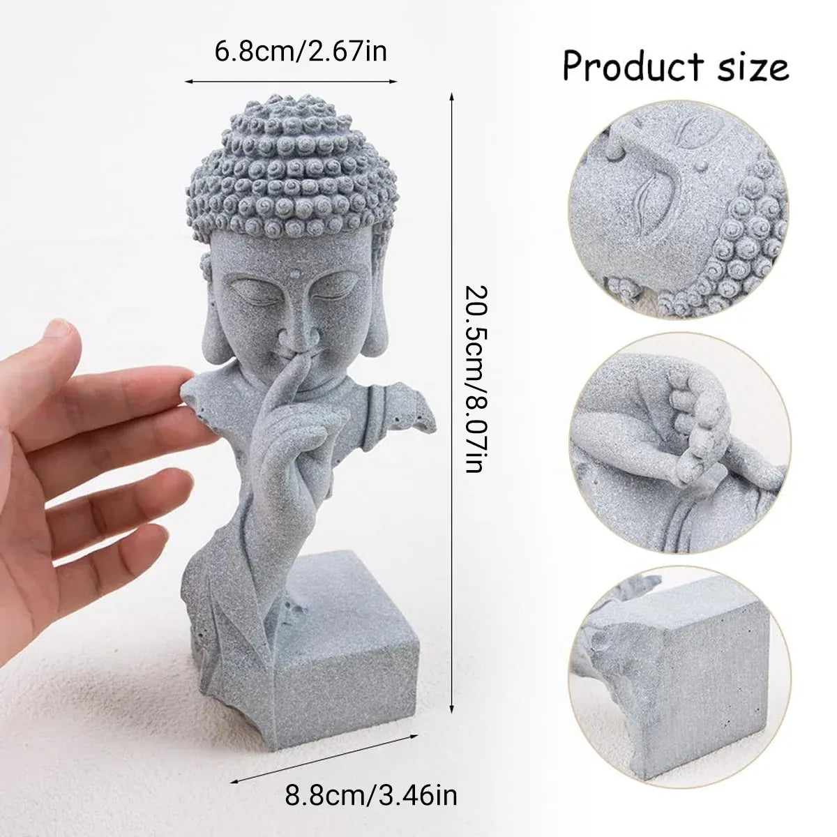 Sakyamuni Buddha Stone-Powder Ornament & Plant Holder - product image 3 of 13