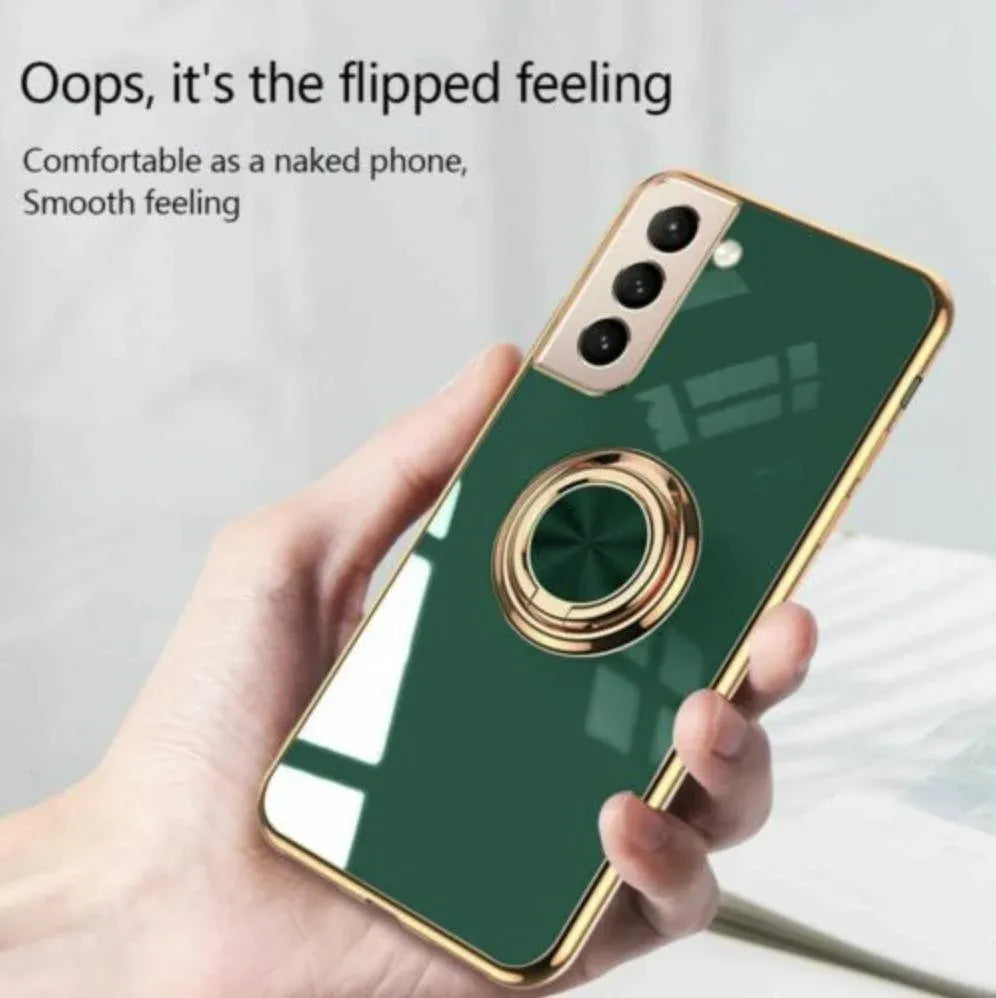 Magnetic Shockproof Ring Holder Case for Samsung Galaxy S22+ – Grey