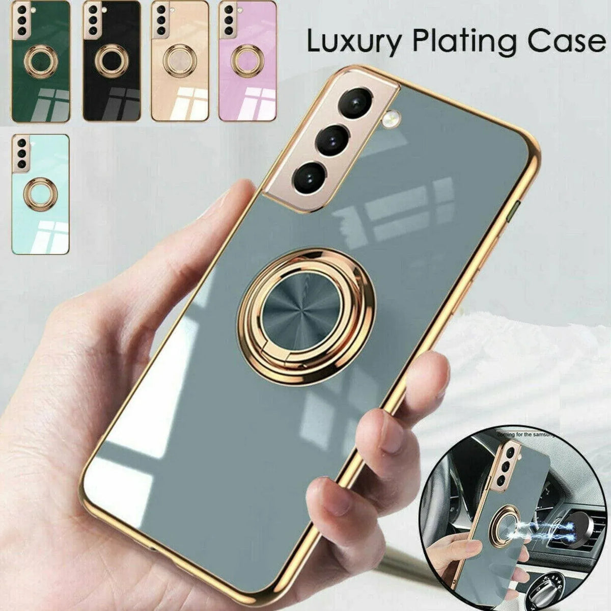 Magnetic Shockproof Ring Holder Case for Samsung Galaxy A73 – Purple