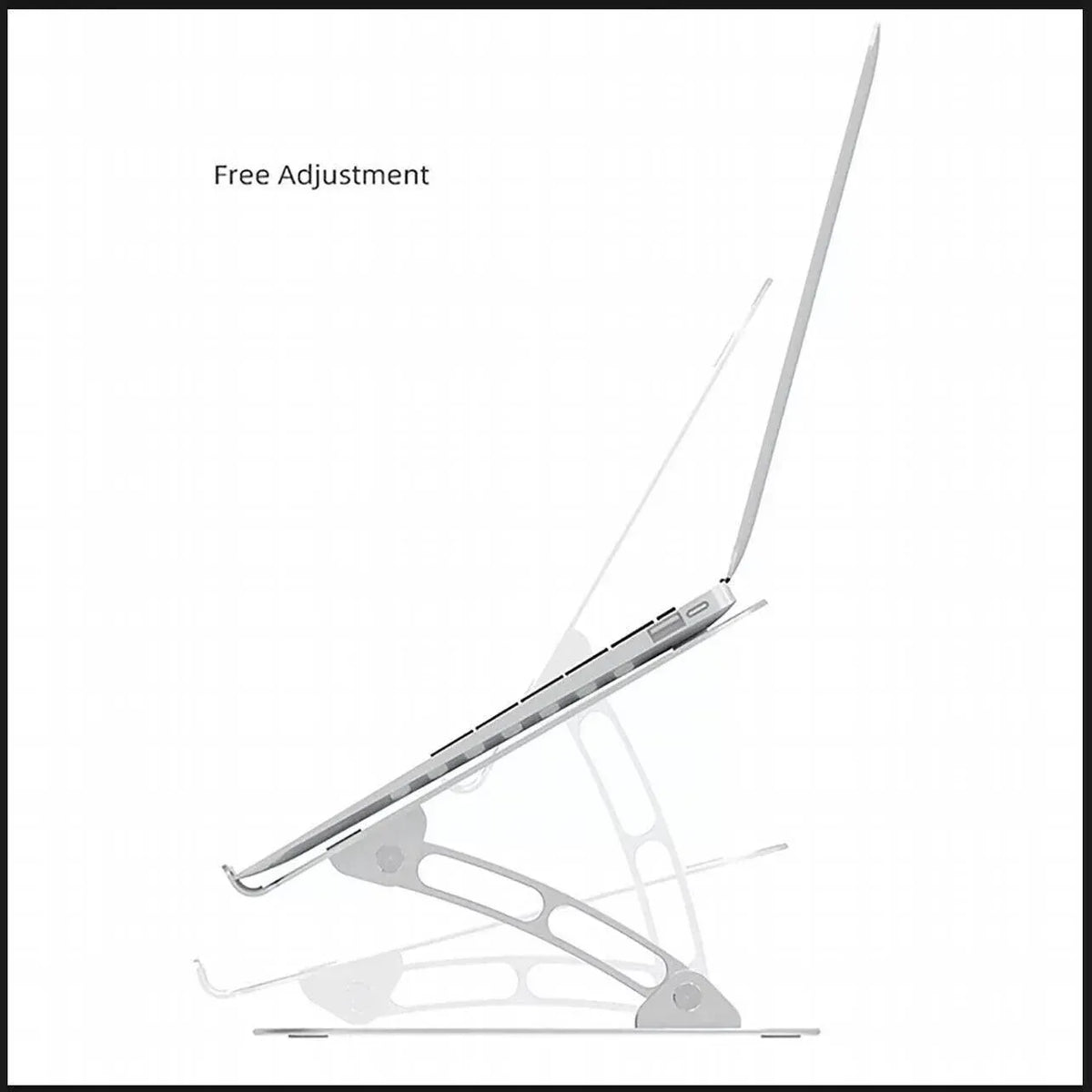 Adjustable Folding Aluminum Stand Ergonomic Design Portable Laptop Stand Holder - Dark Grey — product photo 5