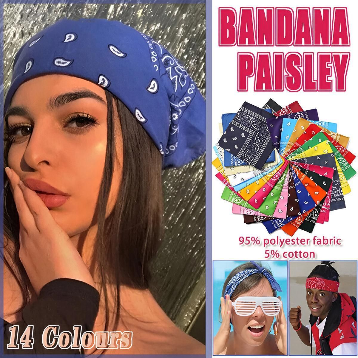 Paisley Bandana Scarf Head Wrap Face Neck Cover Summer Outdoor Fishing Headwear - Pink