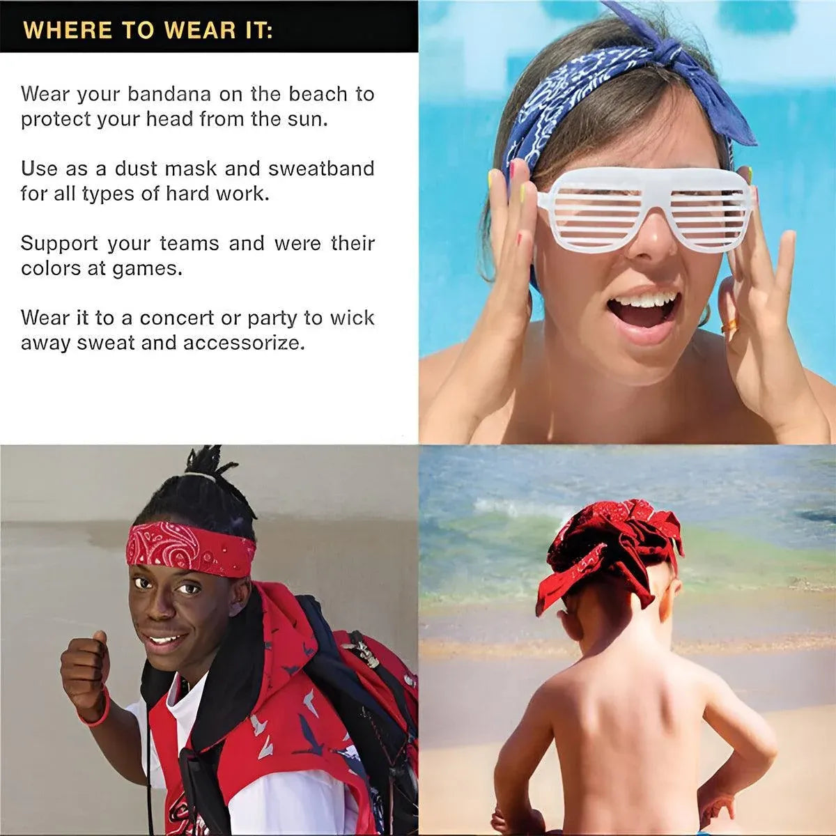 Paisley Bandana Scarf Head Wrap Face Neck Cover Summer Outdoor Fishing Headwear - Borland