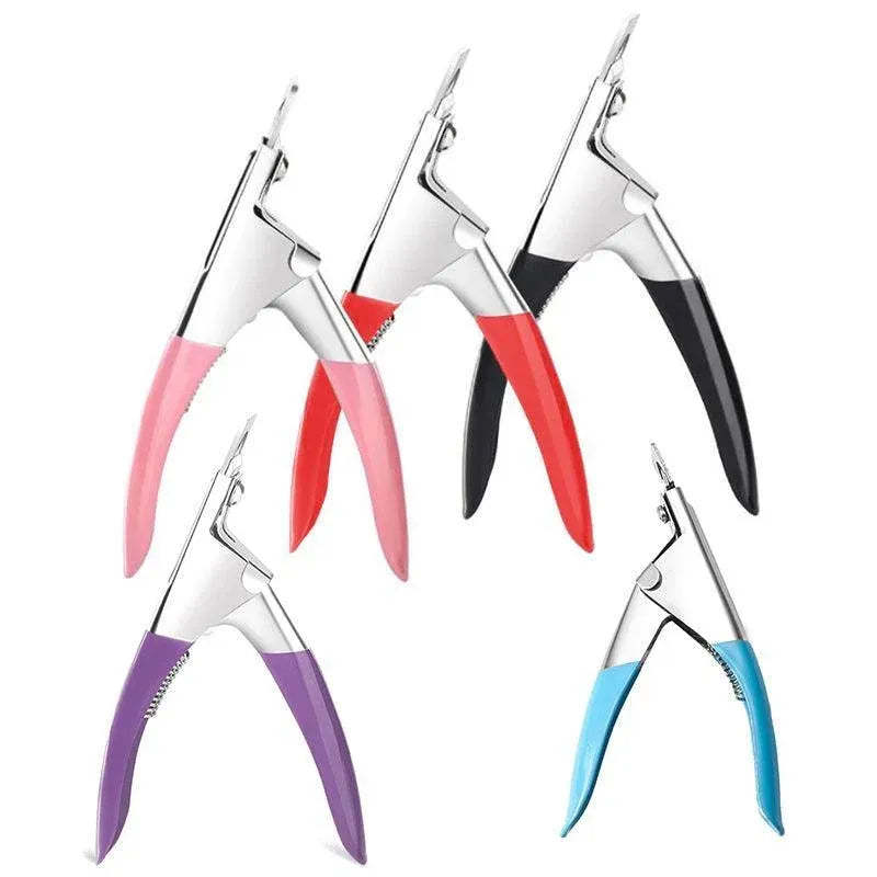 Acrylic Nail Tip Cutter False Nail Clipper U Shape Manicure Art Trimmer Tool - Blue
