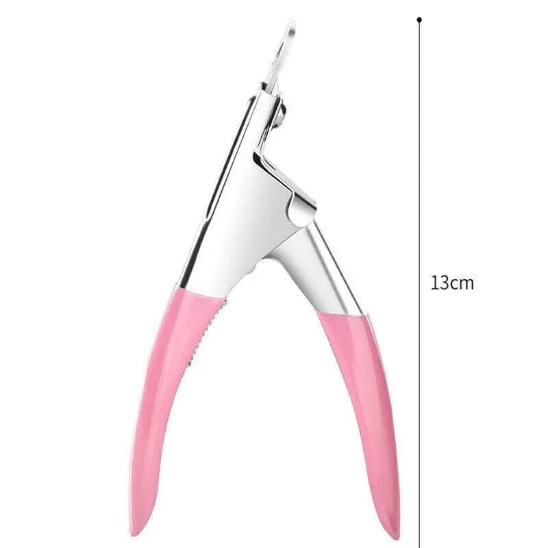 Acrylic Nail Tip Cutter False Nail Clipper U Shape Manicure Art Trimmer Tool - Blue