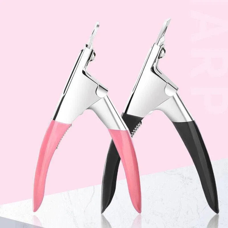 Acrylic Nail Tip Cutter False Nail Clipper U Shape Manicure Art Trimmer Tool - Blue