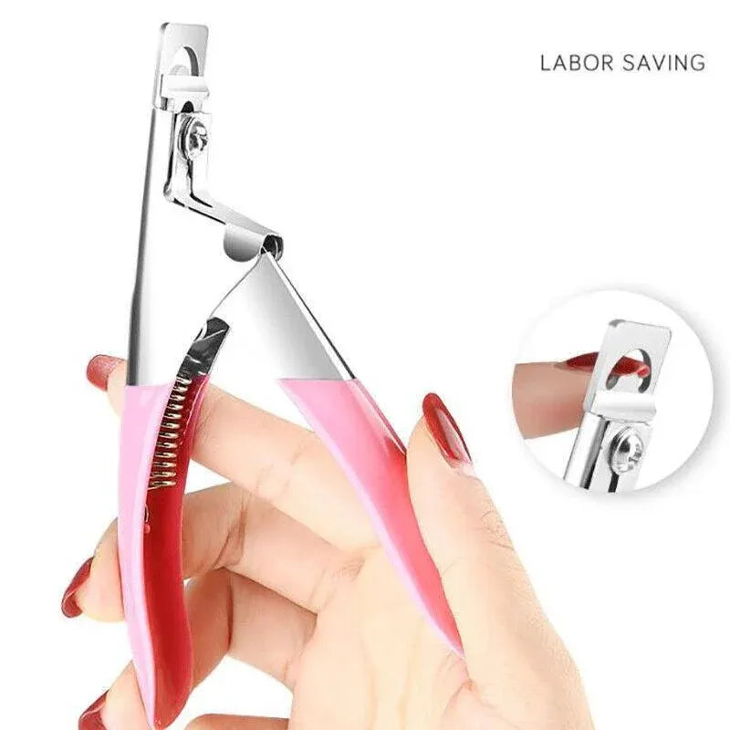 Acrylic Nail Tip Cutter False Nail Clipper U Shape Manicure Art Trimmer Tool - Black