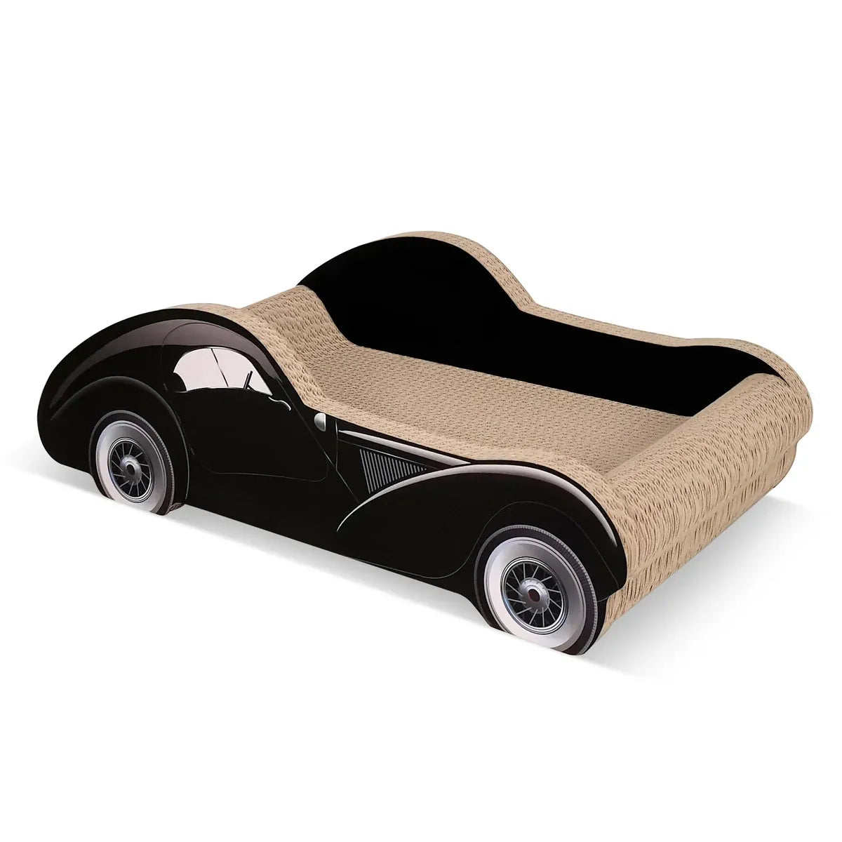 Curved Cardboard Cat Scratching Sofa - Black, 50 cm